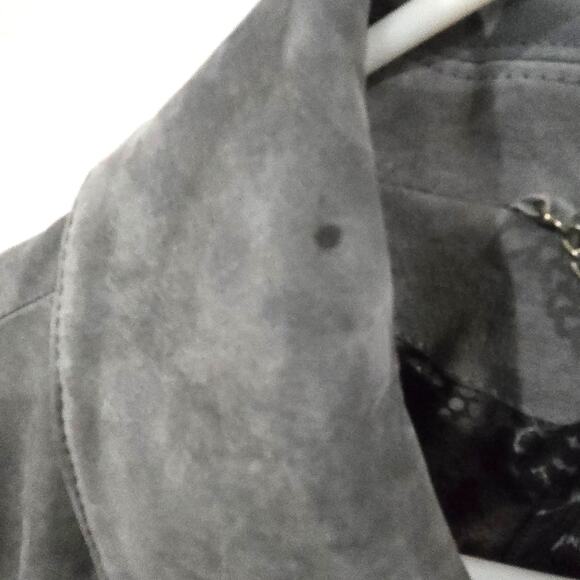 Dennis Basso Size 2XL Women's Suede Gray Leather Jacket - Picture 5 of 11